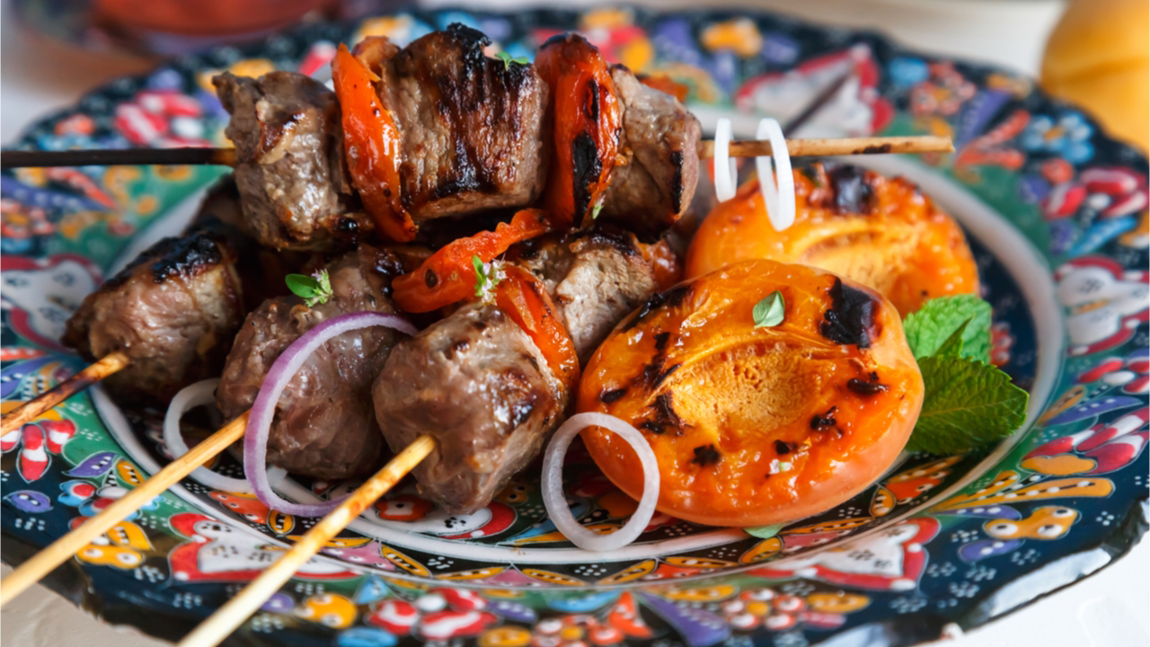 Pork and apricot kebabs