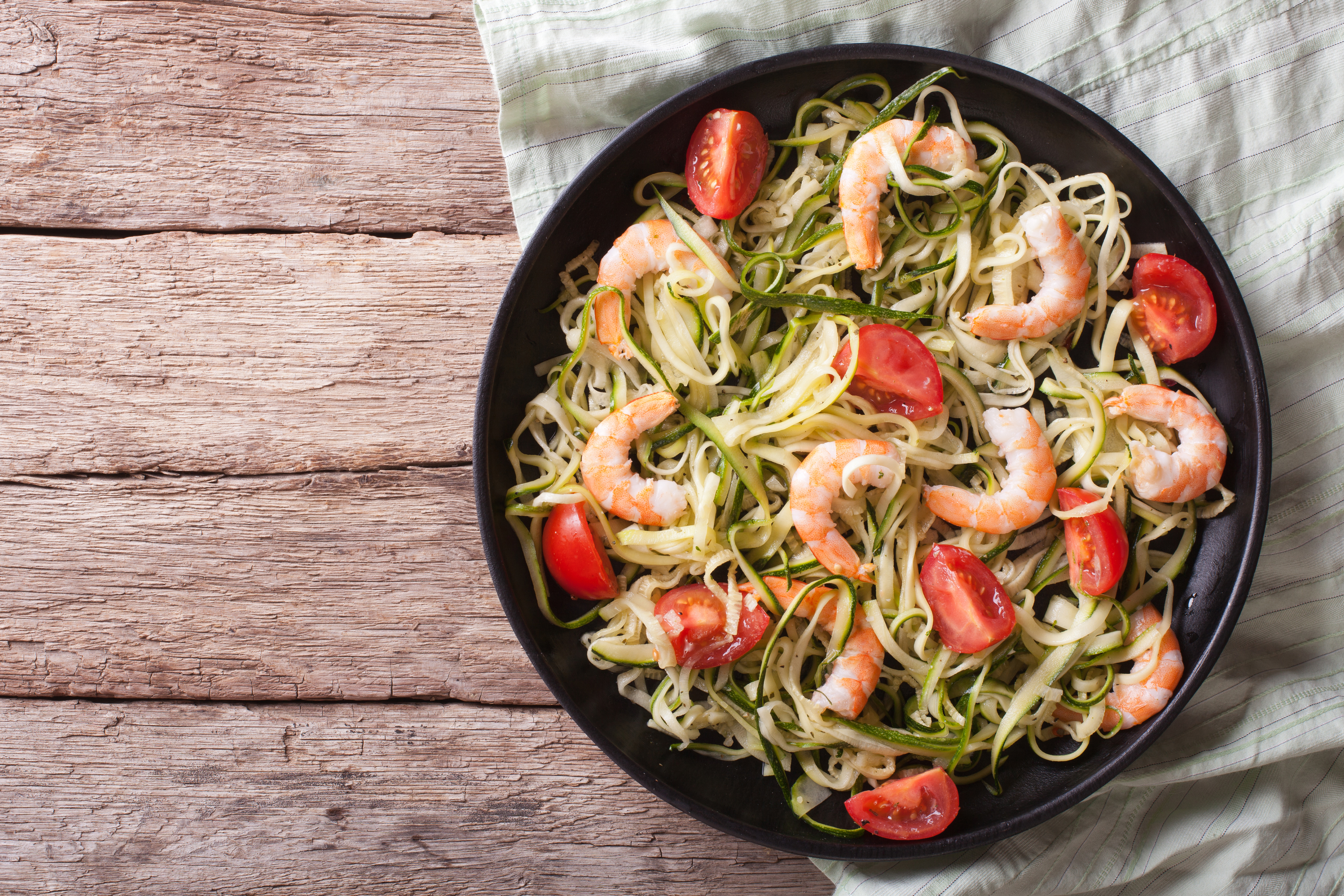 Creamy prawn and courgette pasta