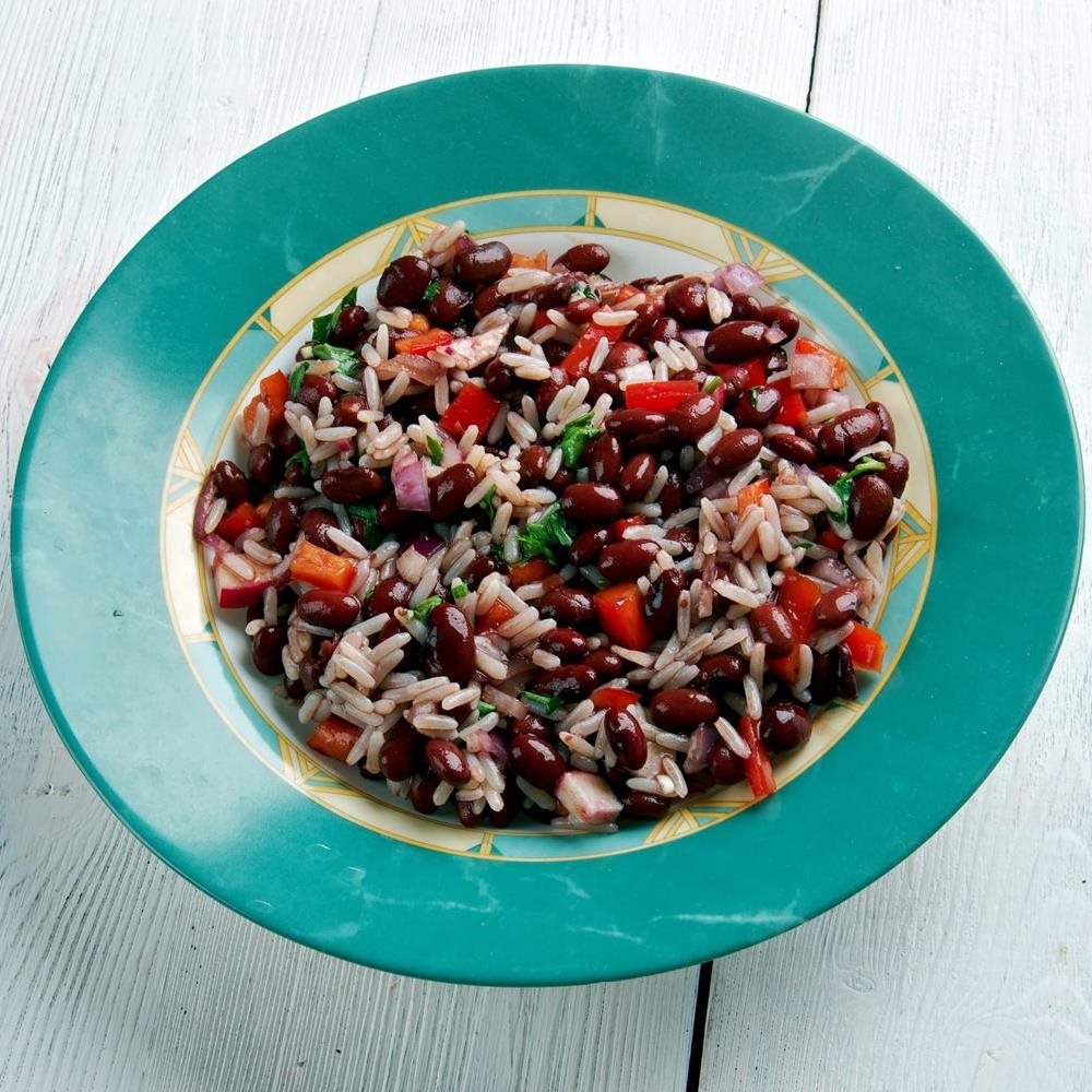 Mixed bean and rice salad