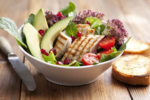 Chicken and avocado salad