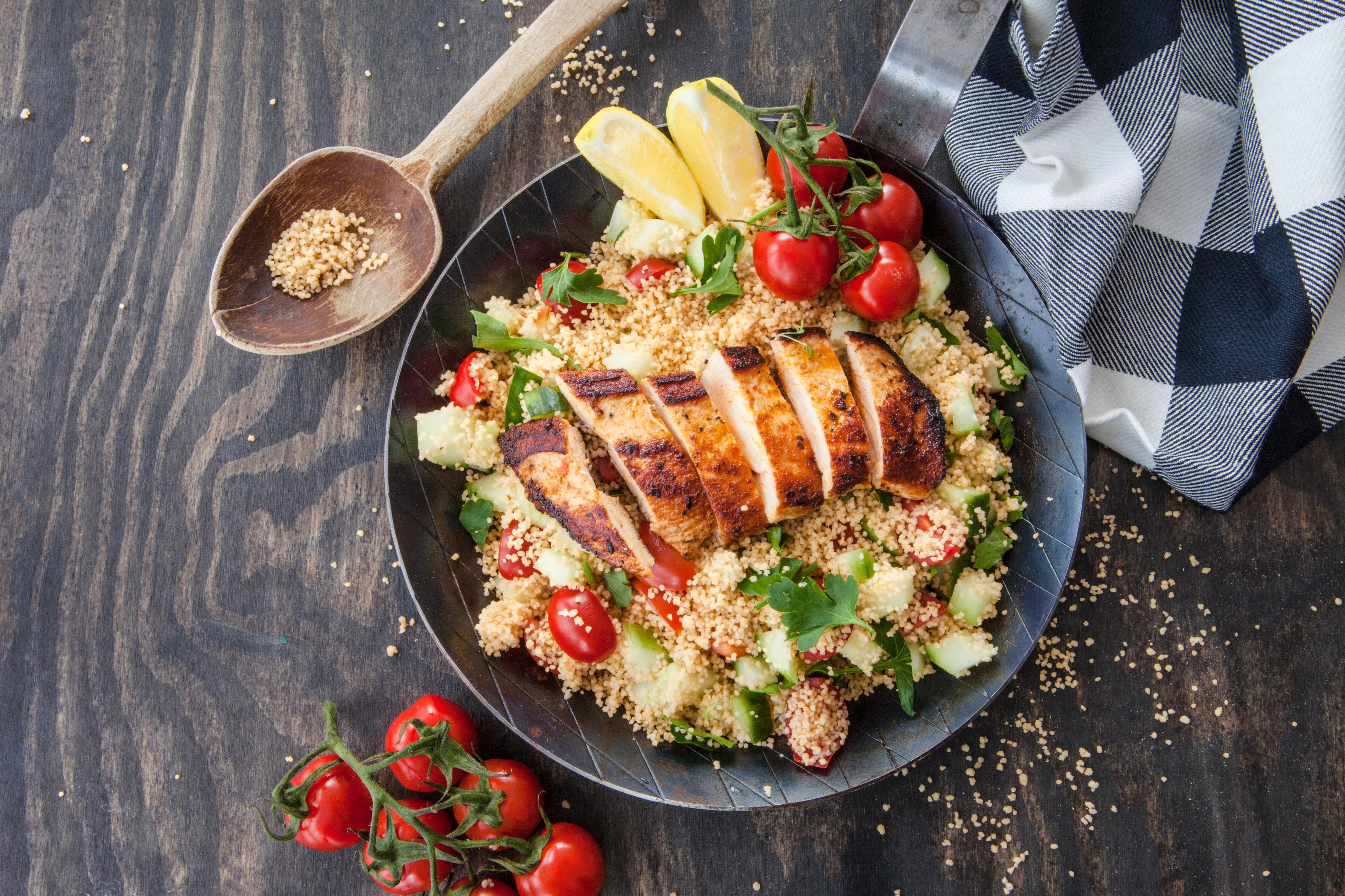 Lemony roast chicken couscous