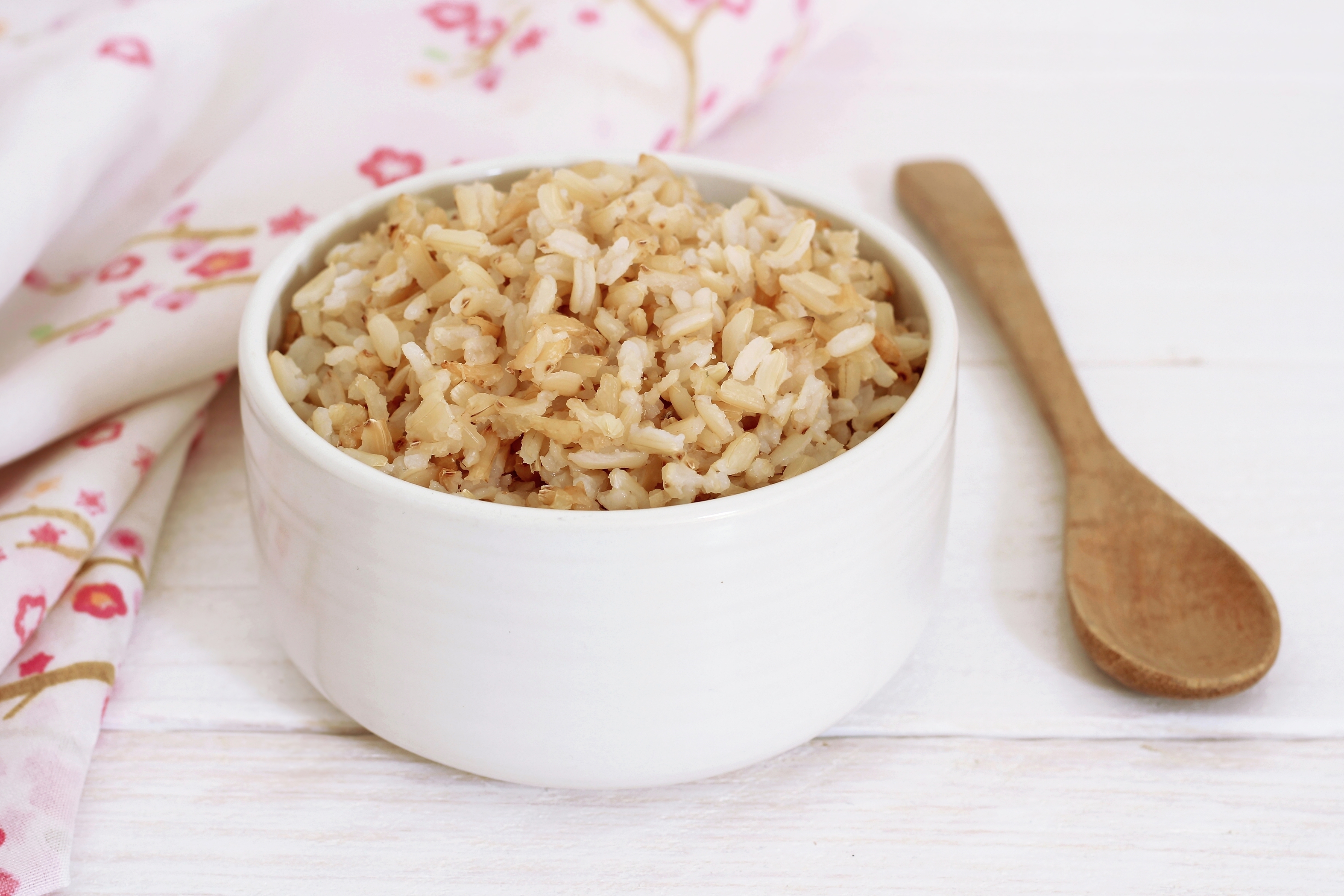 Brown rice and peas