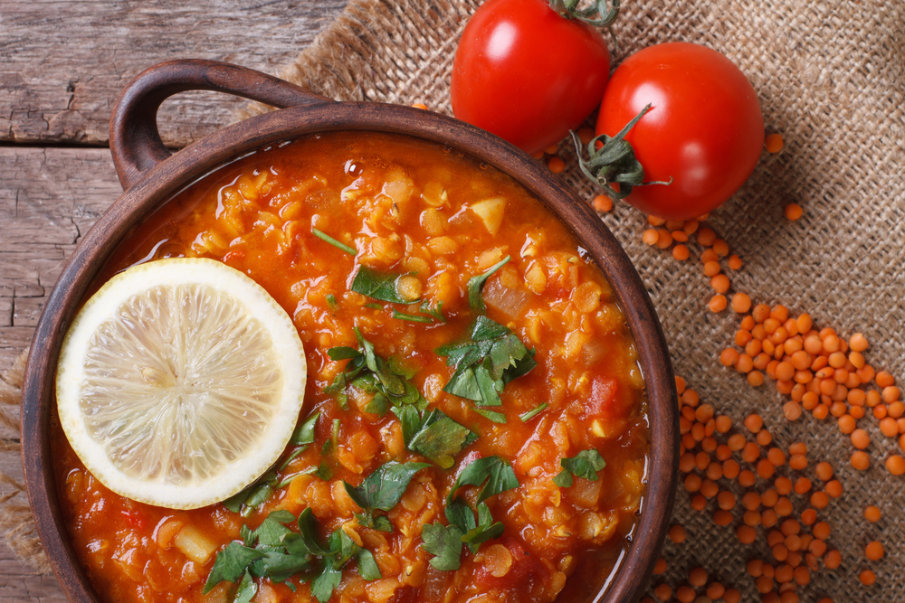 Spicy lentil and tomato soup