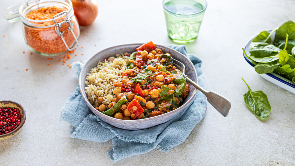 Chickpea and lentil curry