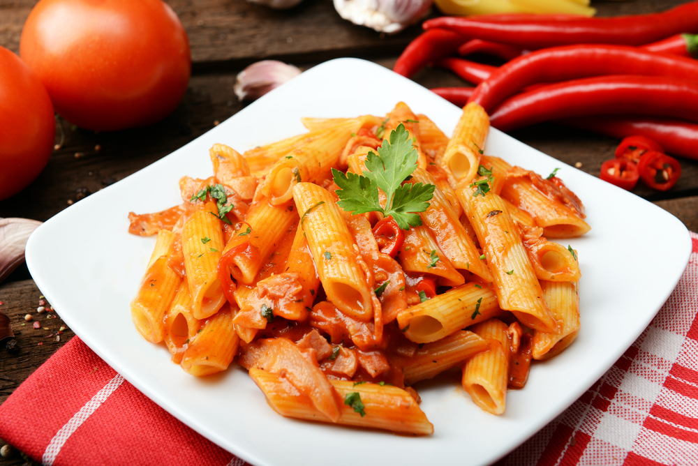 Penne with tomato and ricotta